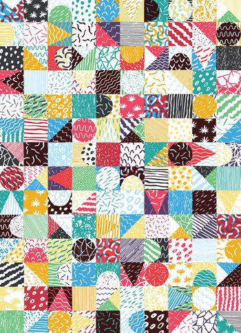 282505-几何方块花布拼贴