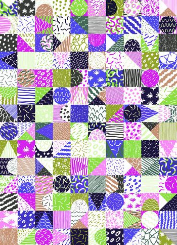 282506-几何方块花布拼贴