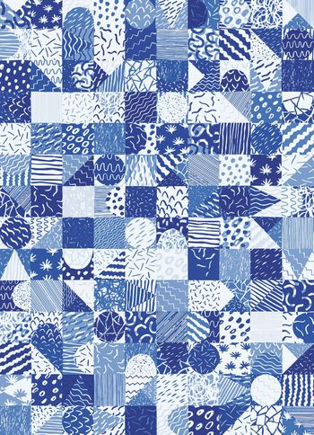 282507-几何方块花布拼贴