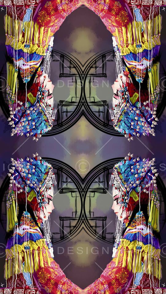 中国风印花华亿平台图片