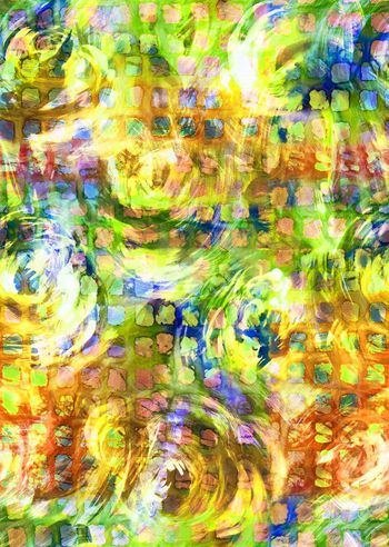 283015-重彩多色水彩抽象格子