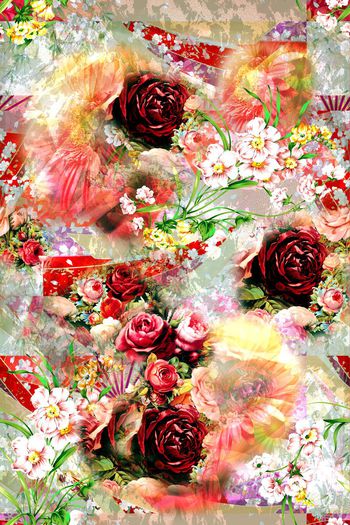 花卉印花华亿平台图片