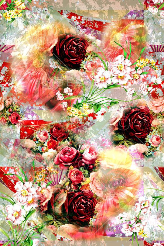 花卉印花华亿平台图片