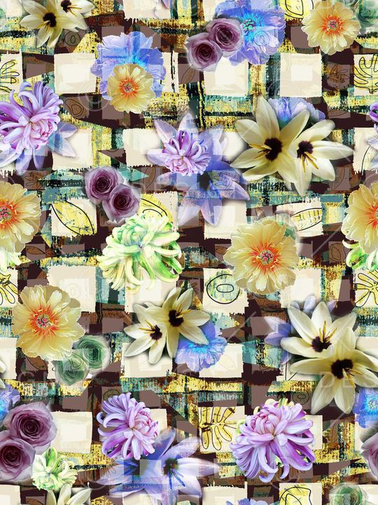 花卉印花华亿平台图片