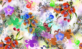 羽毛印花华亿平台图片