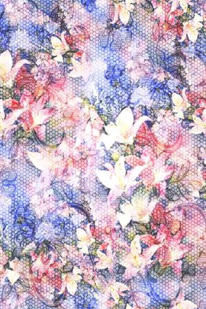 花卉组合印花华亿平台图片