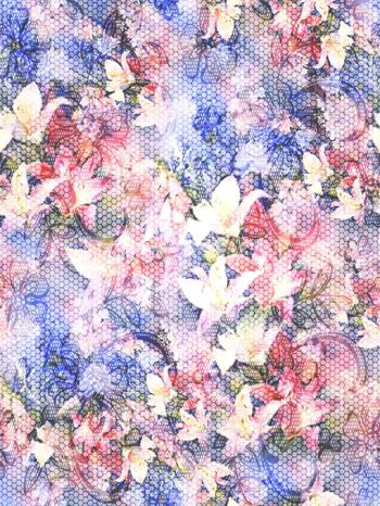 花卉组合印花华亿平台图片