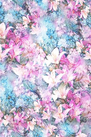 花卉组合印花华亿平台图片