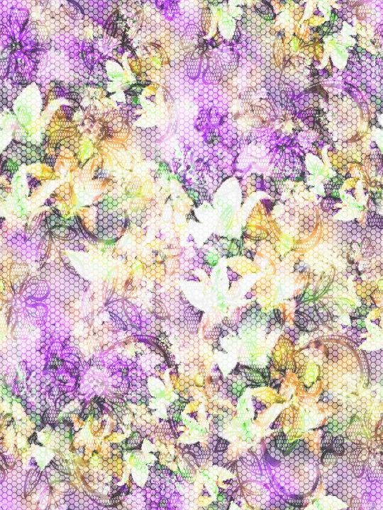 花卉组合印花华亿平台图片