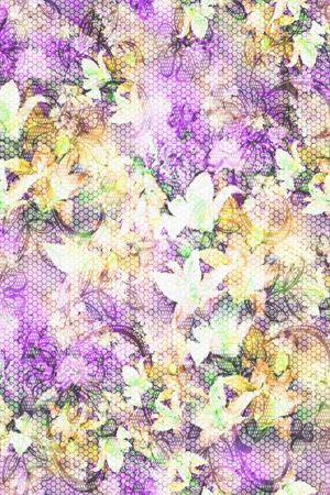 花卉组合印花华亿平台图片