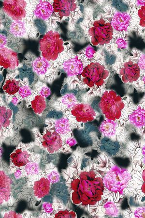 花卉印花华亿平台图片