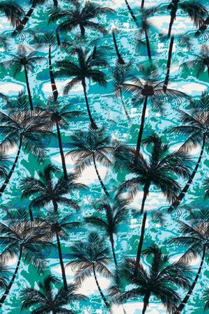 椰子树印花华亿平台图片