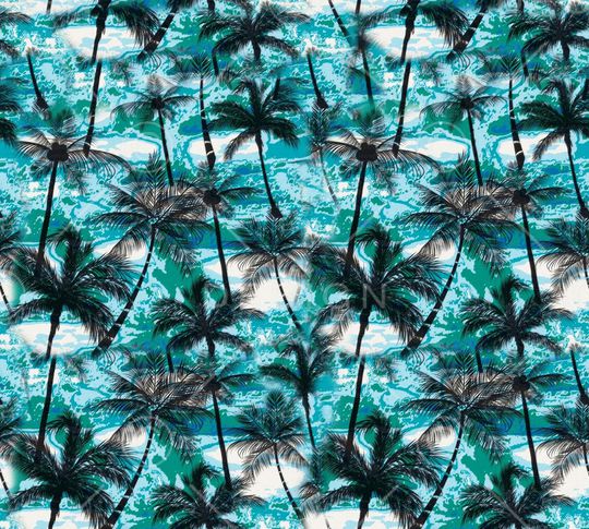 椰子树印花华亿平台图片