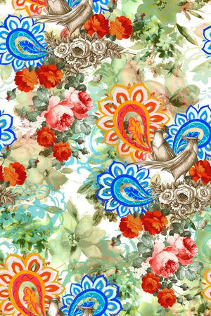 花鸟印花华亿平台图片