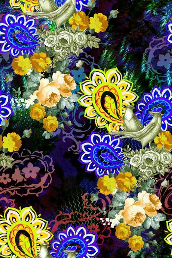 283638-佩斯利花鸟古典华亿平台