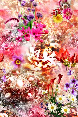 花卉印花华亿平台图片