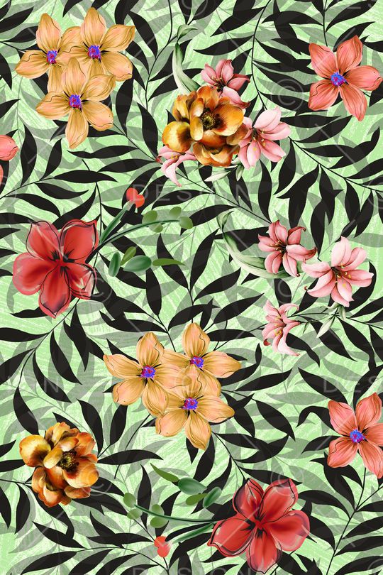 花卉印花华亿平台图片