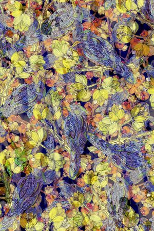 手绘花卉印花华亿平台图片