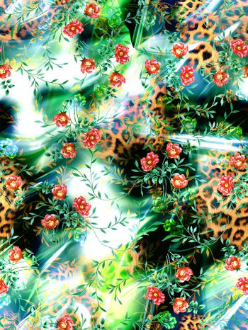 284089-花卉花朵动物纹豹纹组合