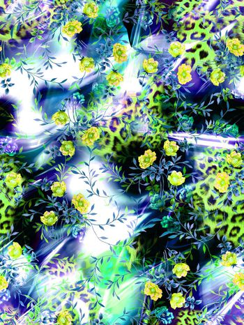 284090-花卉花朵动物纹豹纹组合