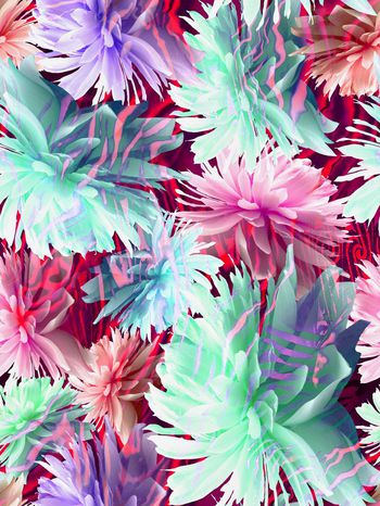 284100-多彩大花卉花朵组合