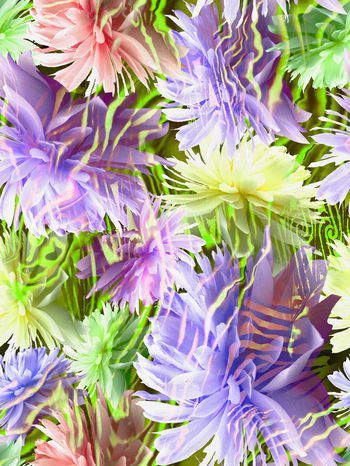 284101-多彩大花卉花朵组合