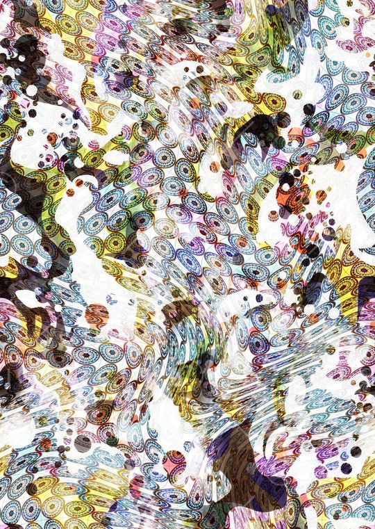 几何圆点印花华亿平台图片