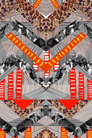 几何线条印花华亿平台图片