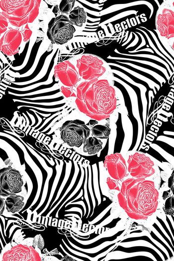 284301-复古斑马纹烈焰玫瑰英文字母华亿平台