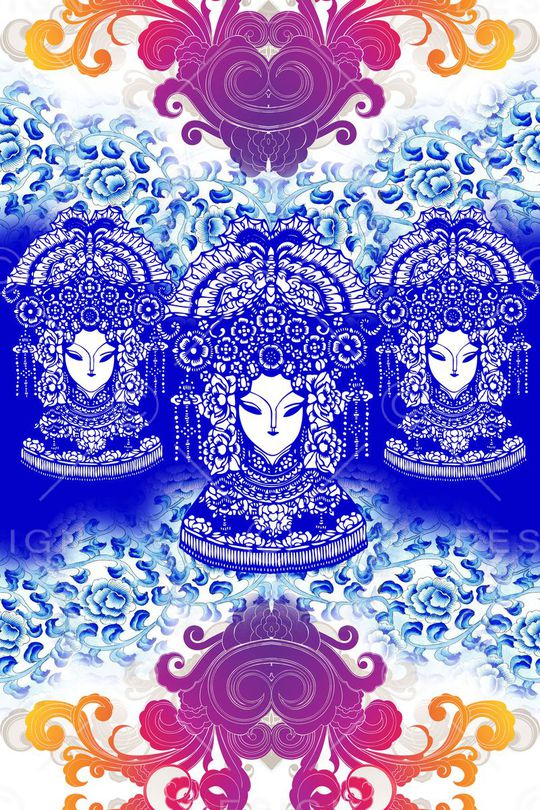 中国风印花华亿平台图片