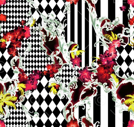 巴洛克印花华亿平台图片