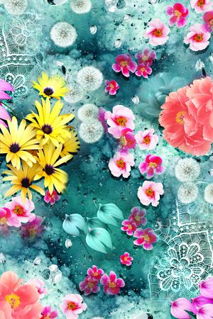 花卉印花华亿平台图片