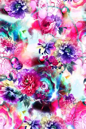 手绘水彩印花华亿平台图片