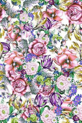 花卉印花华亿平台图片