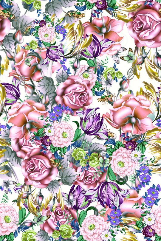 花卉印花华亿平台图片