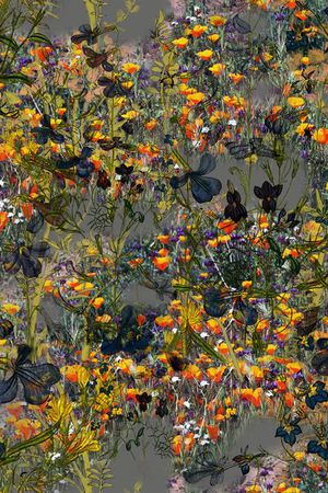 手绘油画印花华亿平台图片