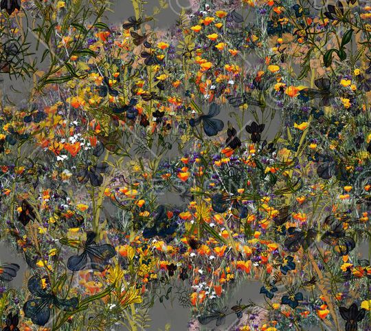 手绘油画印花华亿平台图片