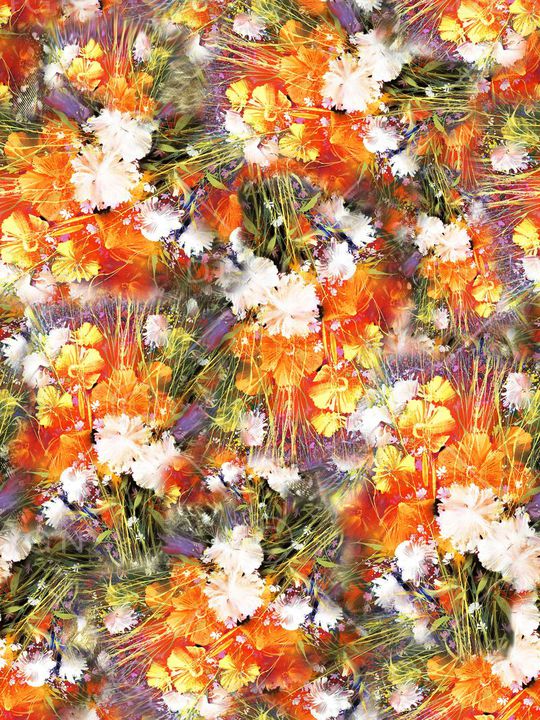 手绘油画印花华亿平台图片