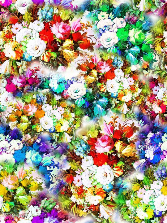 手绘油画印花华亿平台图片