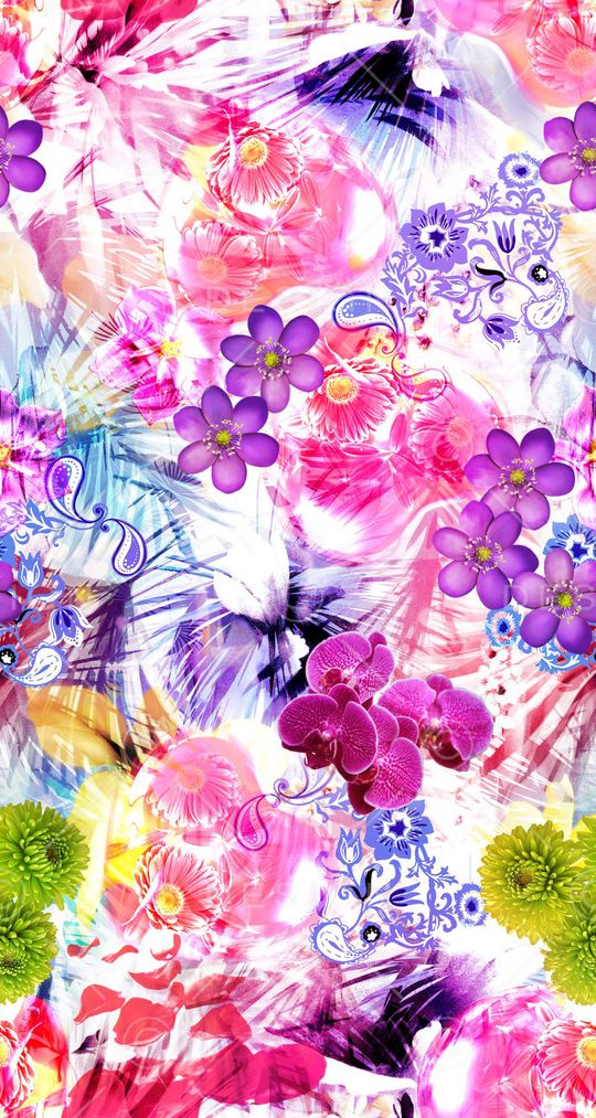 手绘水彩印花华亿平台图片