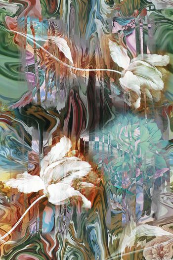 手绘水彩印花华亿平台图片