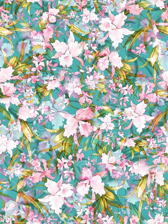 手绘水彩印花华亿平台图片