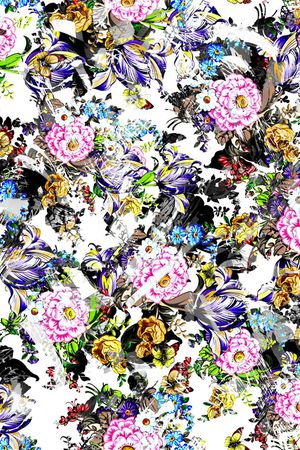 手绘水彩印花华亿平台图片