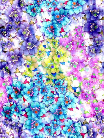 284824-多彩花卉花朵组合