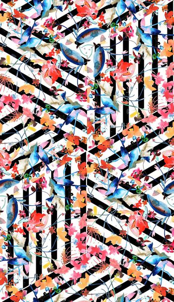 285367-斜纹水彩花卉