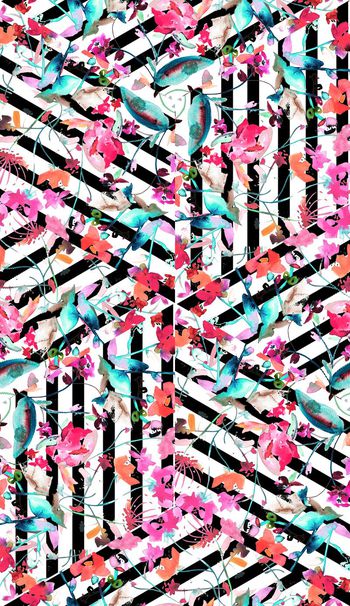 285370-斜纹水彩花卉