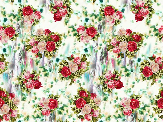 手绘水彩印花华亿平台图片