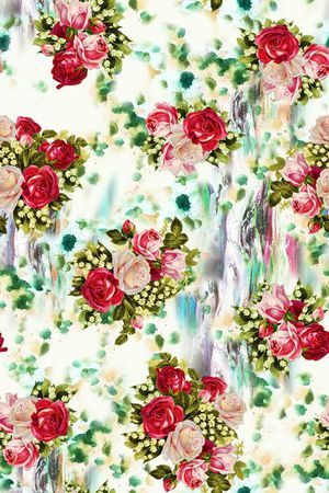 手绘水彩印花华亿平台图片