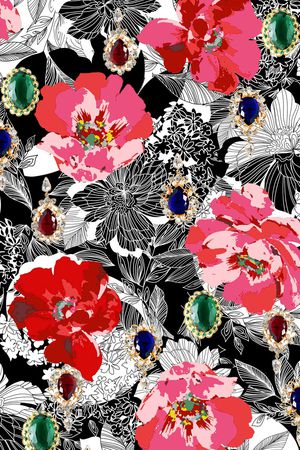 花卉印花华亿平台图片