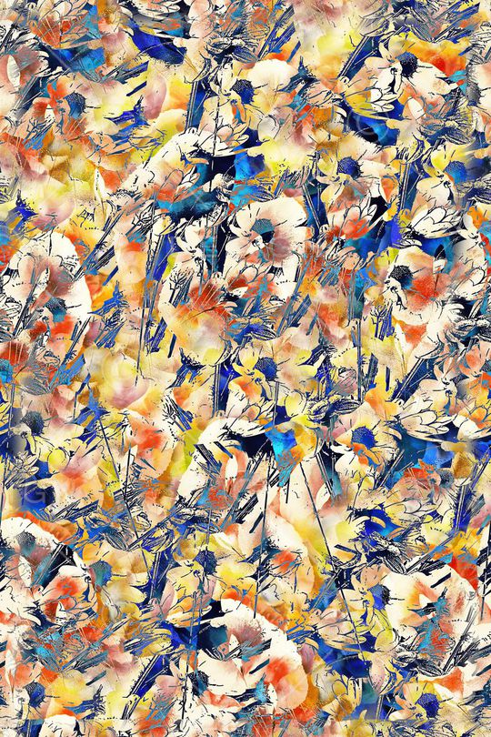 手绘水彩印花华亿平台图片